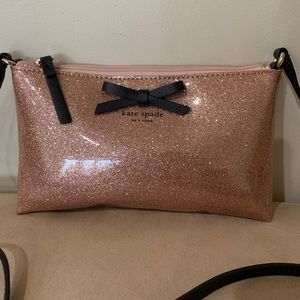 Kate Spade Rose Gold Glittery Crossbody Bag